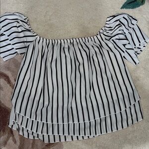 Charlotte Russe Black and White Striped Blouse